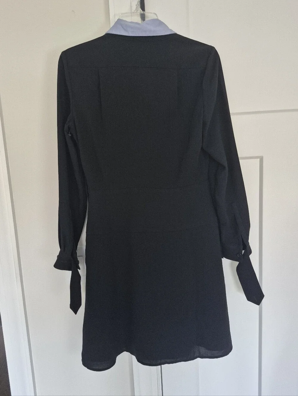 COACH Shirt Dress Black With Blue Detachable Collar Size 2